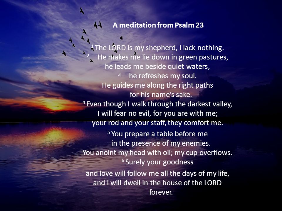 A meditation from Psalm 23