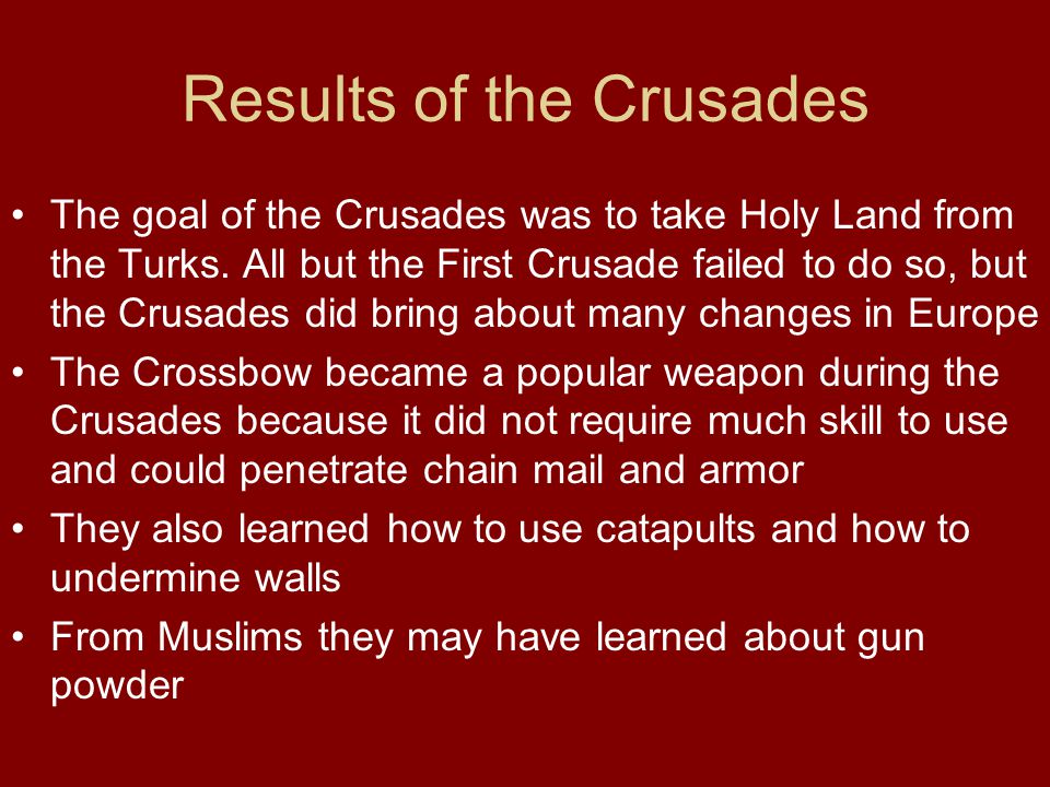 Results of the Crusades