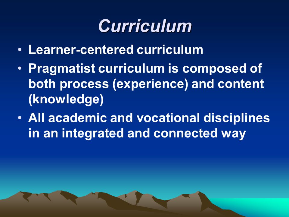 Curriculum Learner-centered curriculum