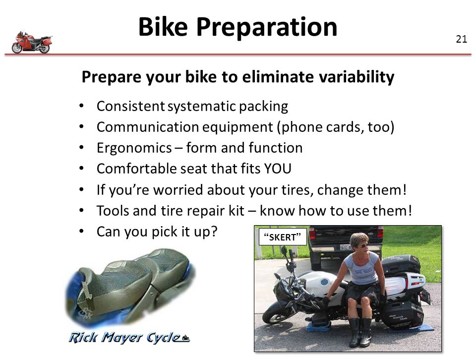 Prepare your bike to eliminate variability