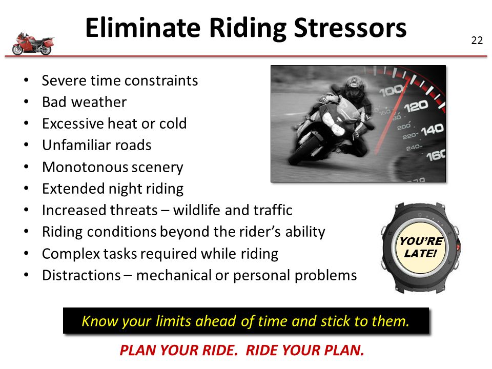 Eliminate Riding Stressors