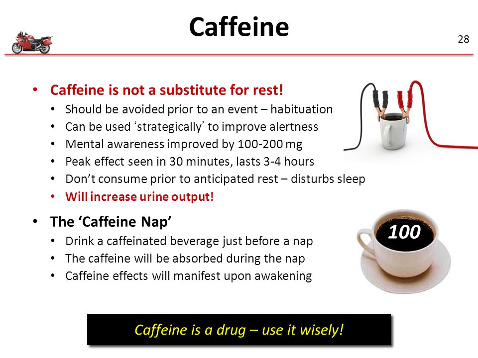 Caffeine is a drug – use it wisely!