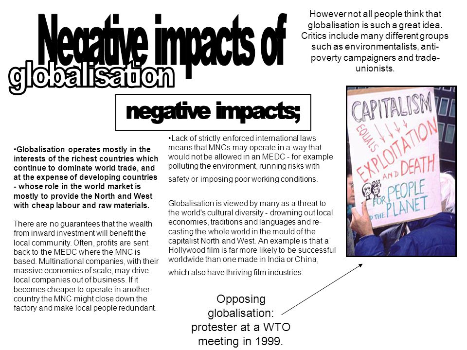 the negative impact of globalization