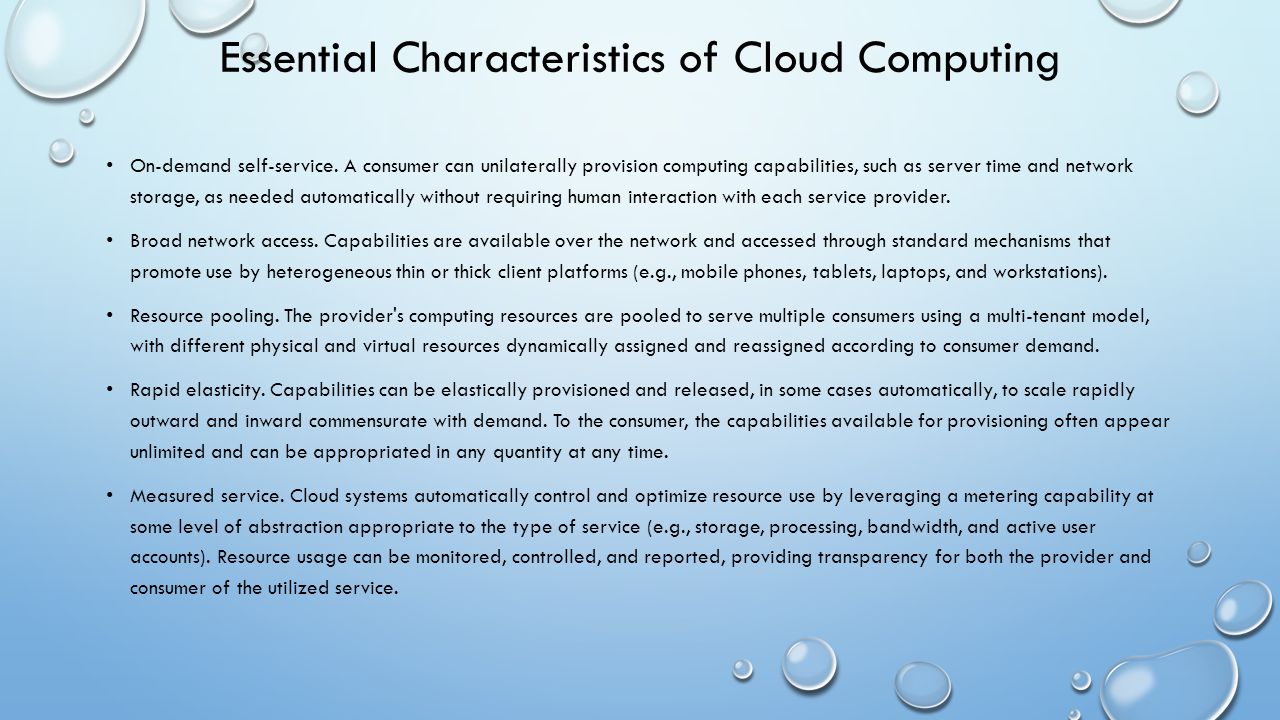 Essential Characteristics of Cloud Computing