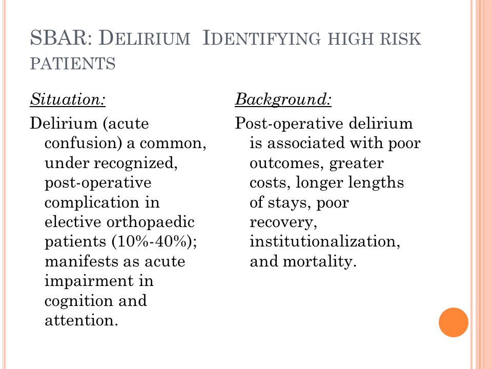 Delirium elderly At-Risk Instrument - ppt video online download