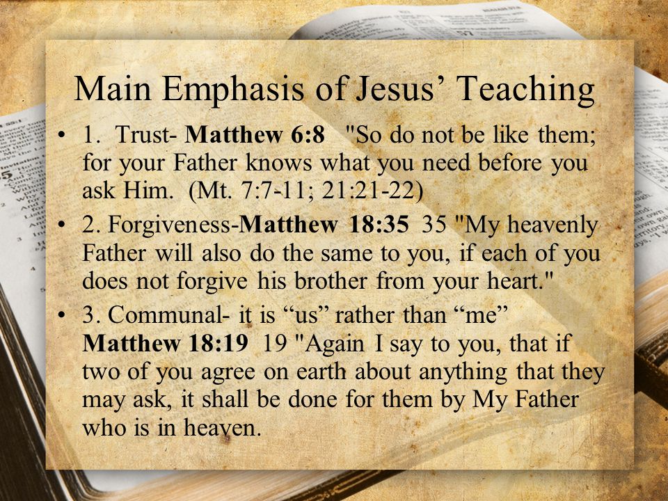 Main Emphasis of Jesus’ Teaching