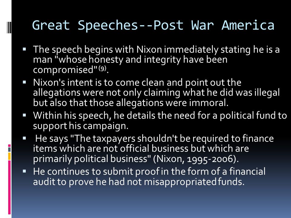 Great Speeches--Post War America