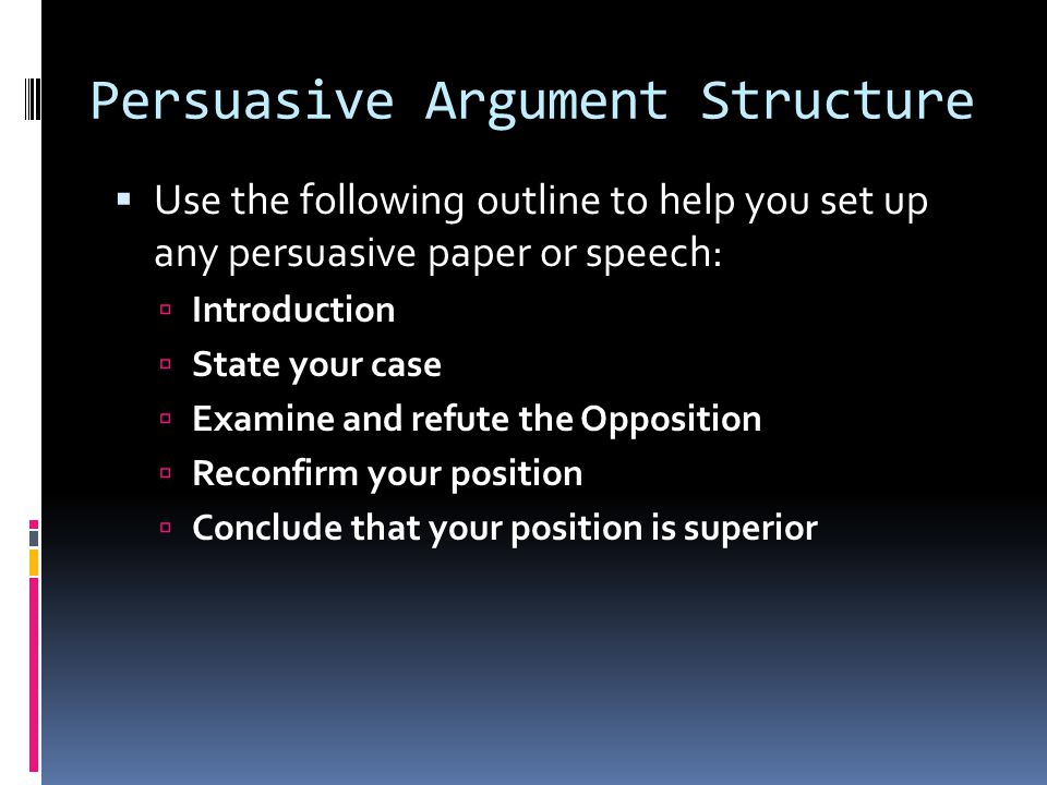 Persuasive Argument Structure
