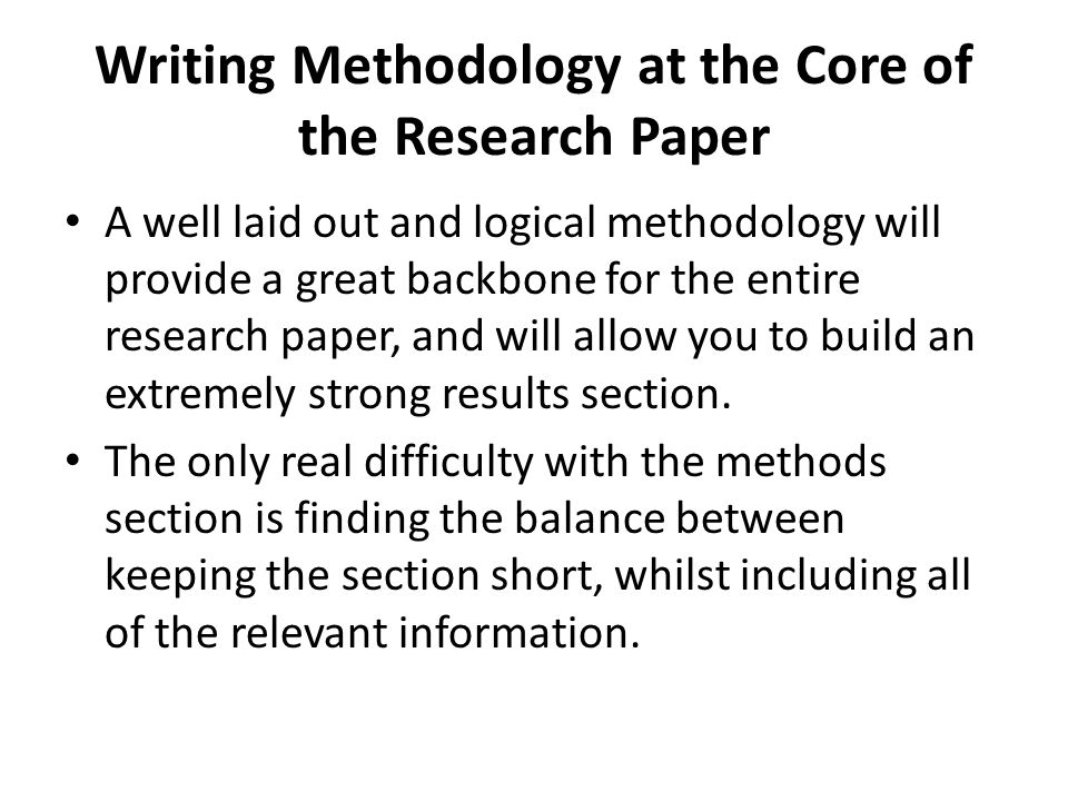 writing a methodology section of a research paper