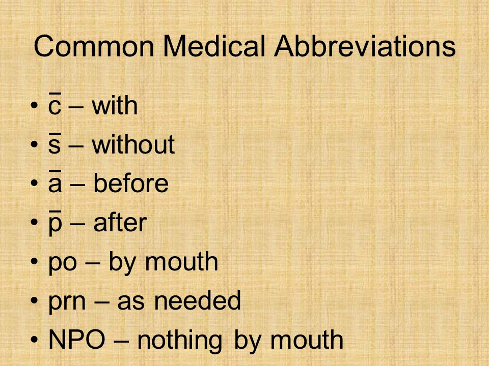Common Medical Abbreviations.
