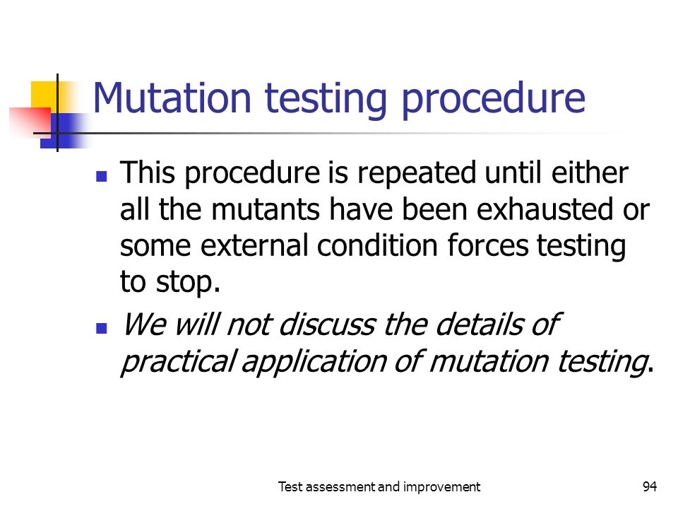 Mutation testing procedure