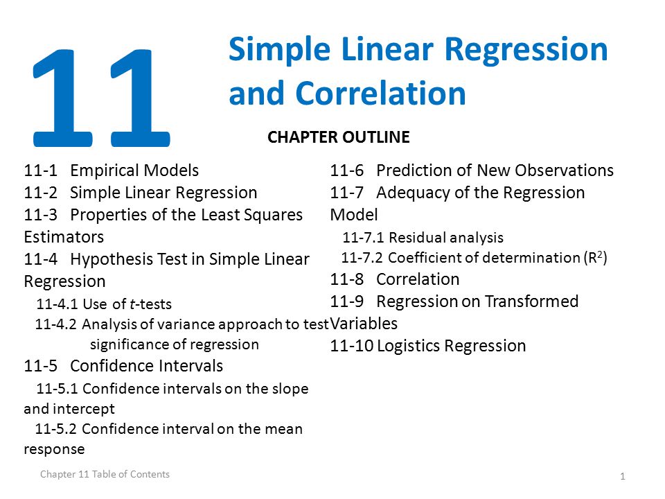 11 Simple Linear Regression and Correlation CHAPTER OUTLINE