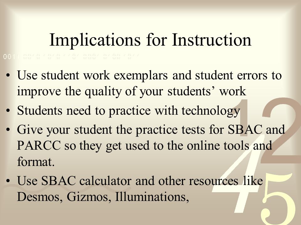 Implications for Instruction
