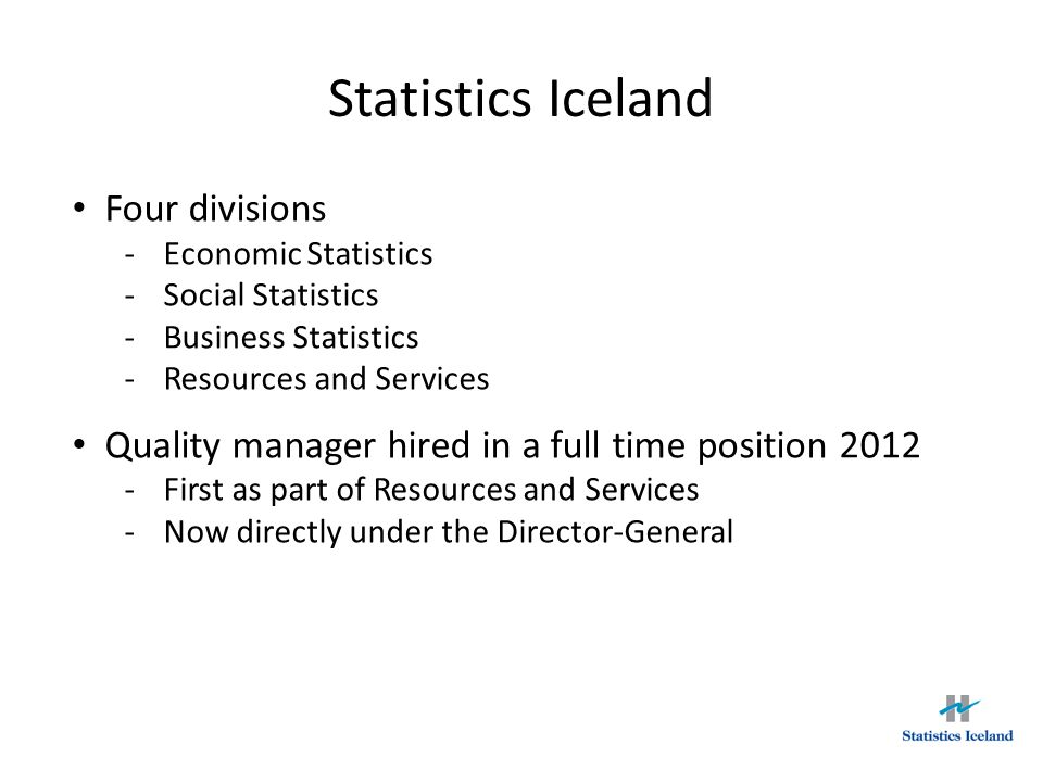 Statistics Iceland Four divisions