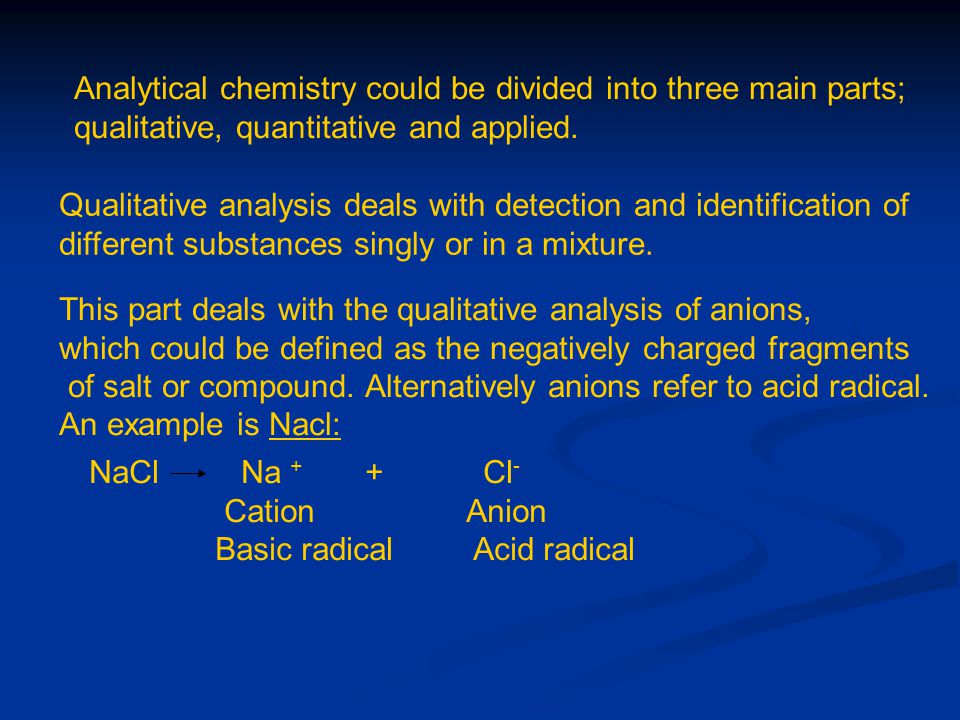 qualitative inorganic analysis of anions