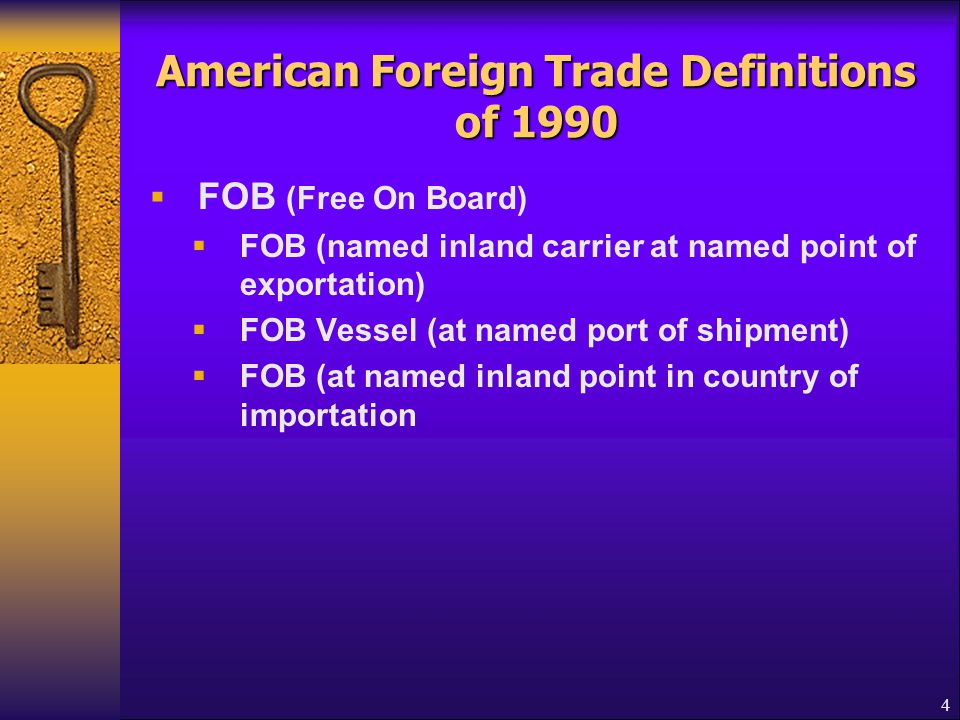 American Foreign Trade Definitions of 1990