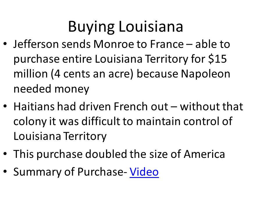 Buying Louisiana