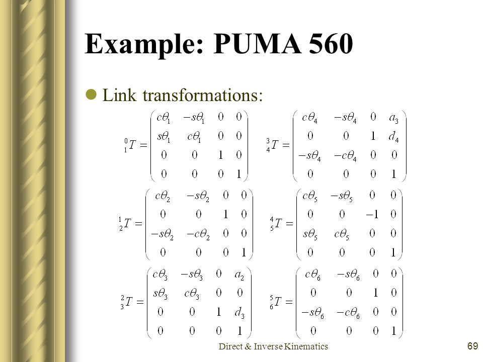puma 560 inverse kinematics