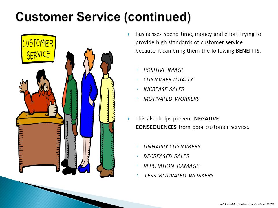 Customer Service (continued)