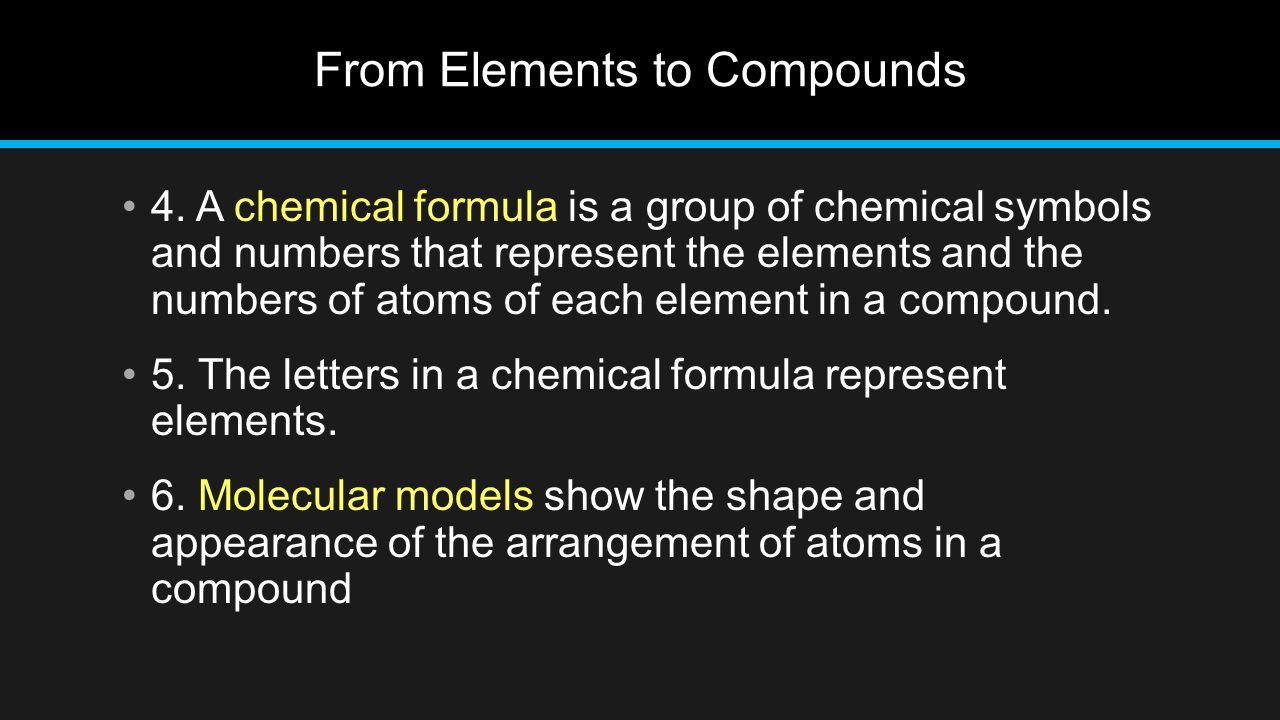 From Elements to Compounds