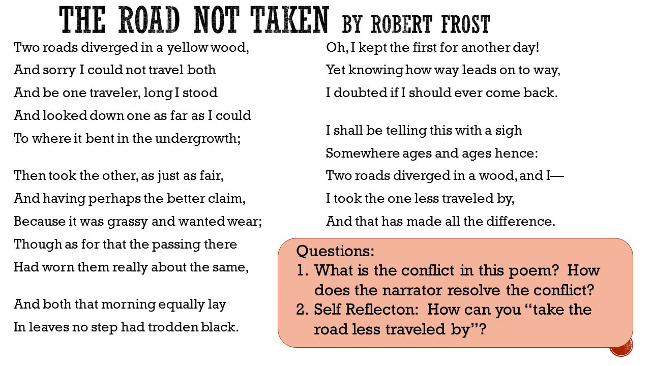 The road not taken by Robert frost
