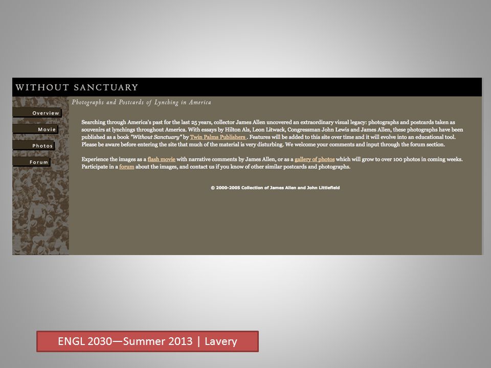 ENGL 2030—Summer 2013 | Lavery