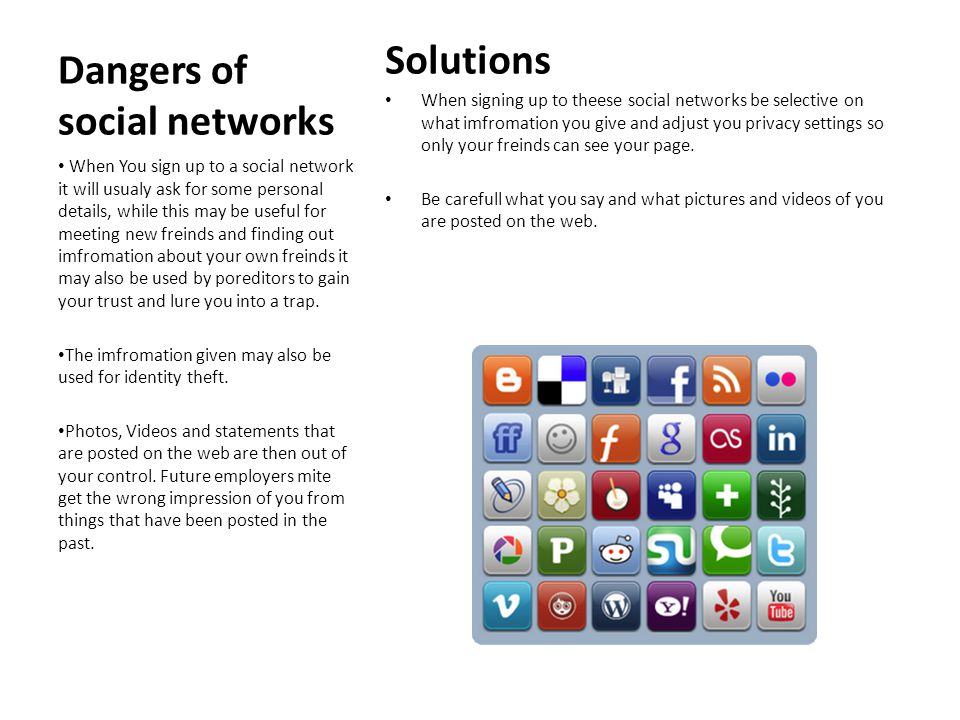 Dangers of social networks