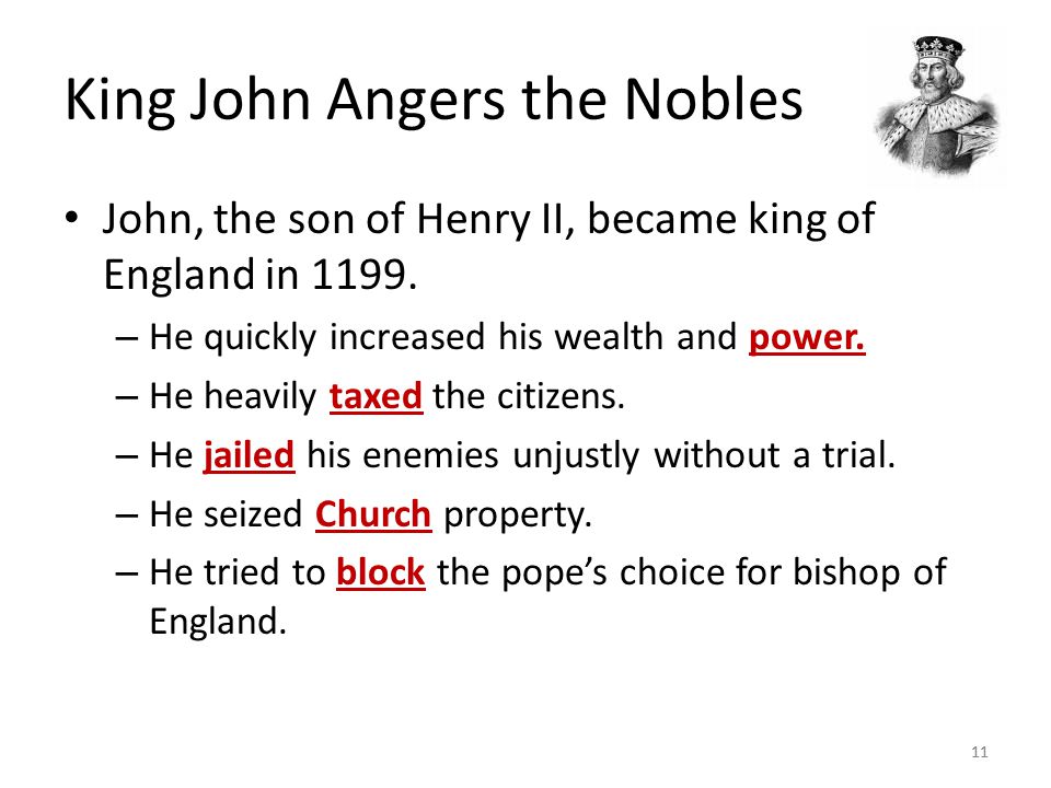 King John Angers the Nobles