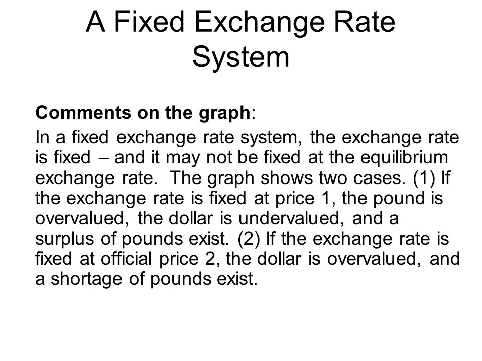 A Fixed Exchange Rate System