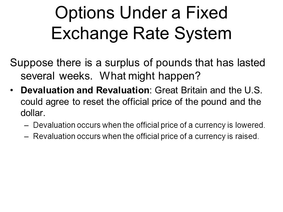 Options Under a Fixed Exchange Rate System