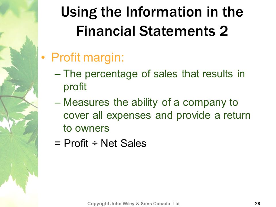 Using the Information in the Financial Statements 2