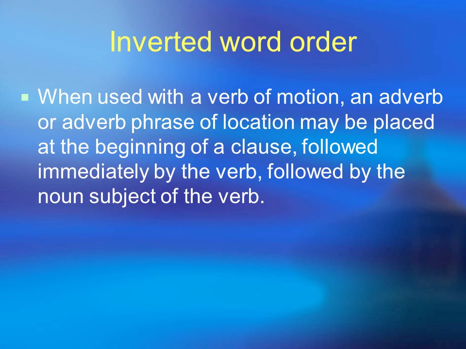 Inverted word order