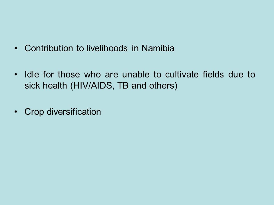 Contribution to livelihoods in Namibia