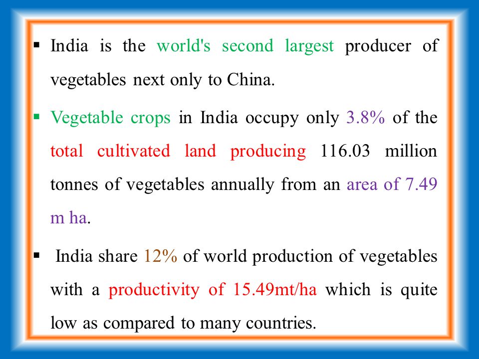 Importancia de la horticultura en la india ppt