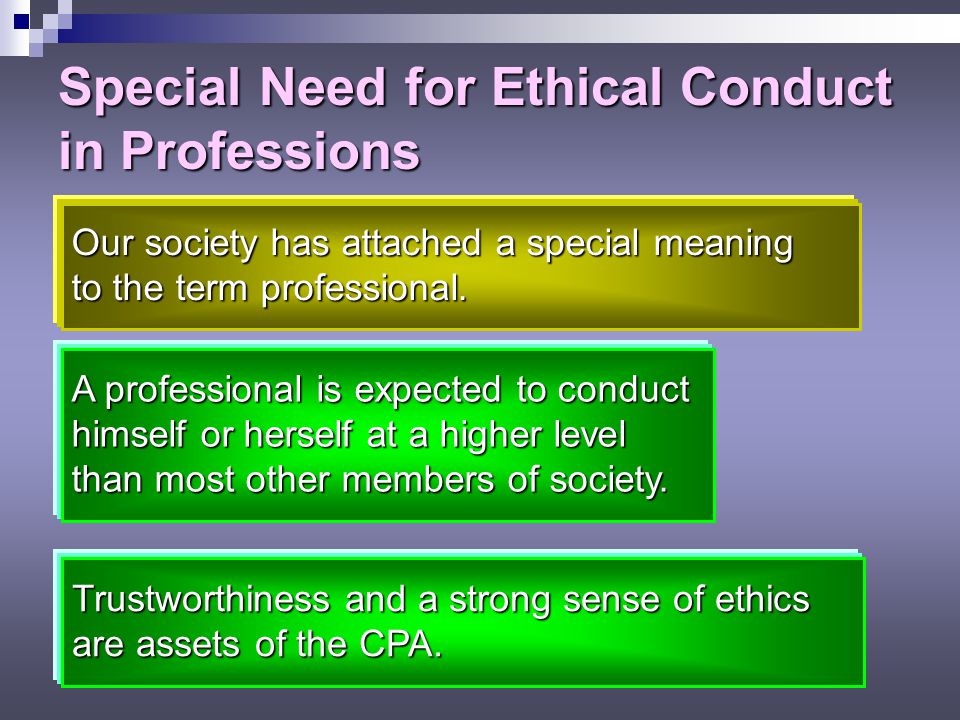 Special Need for Ethical Conduct in Professions