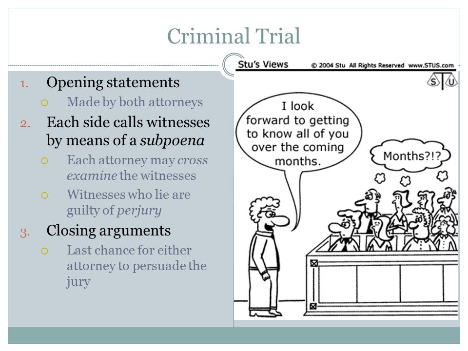 Criminal Trial Opening statements