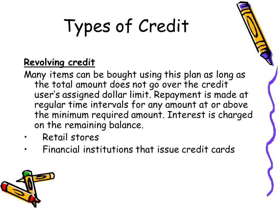 Types of Credit Revolving credit