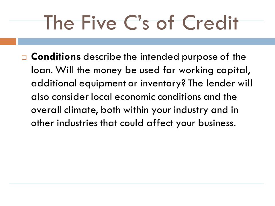 The Five C’s of Credit