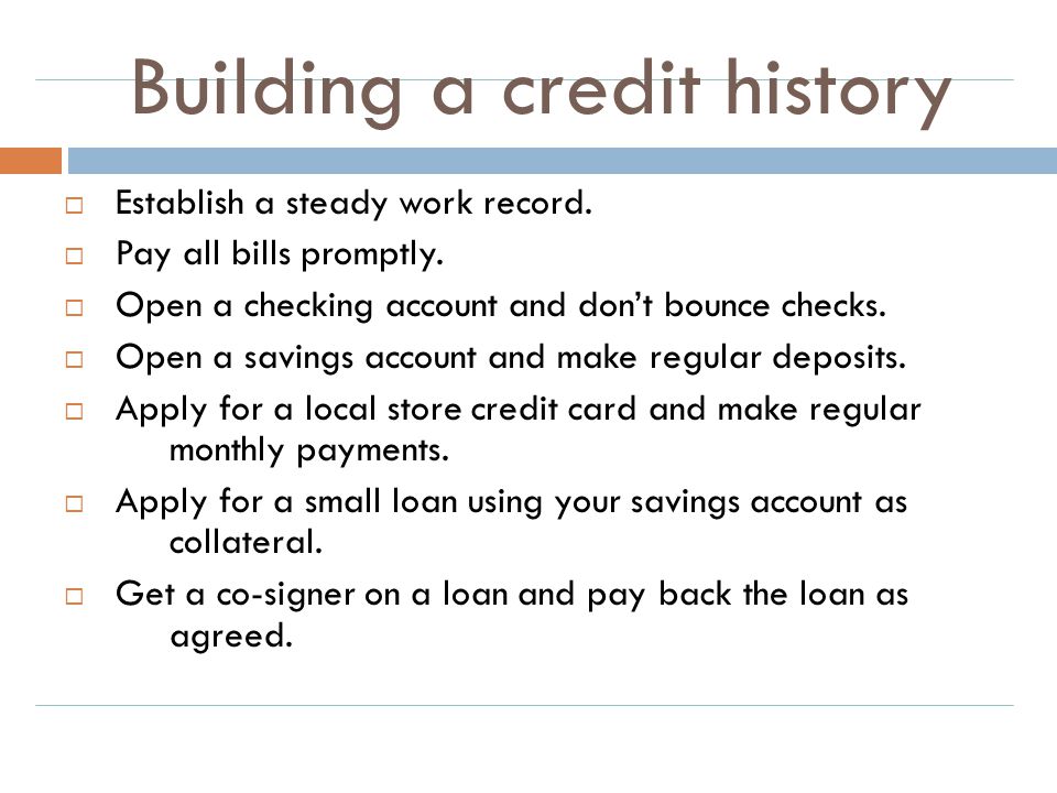 Building a credit history