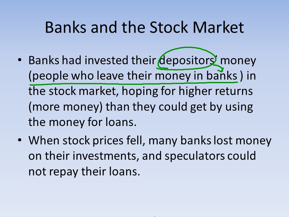Banks and the Stock Market