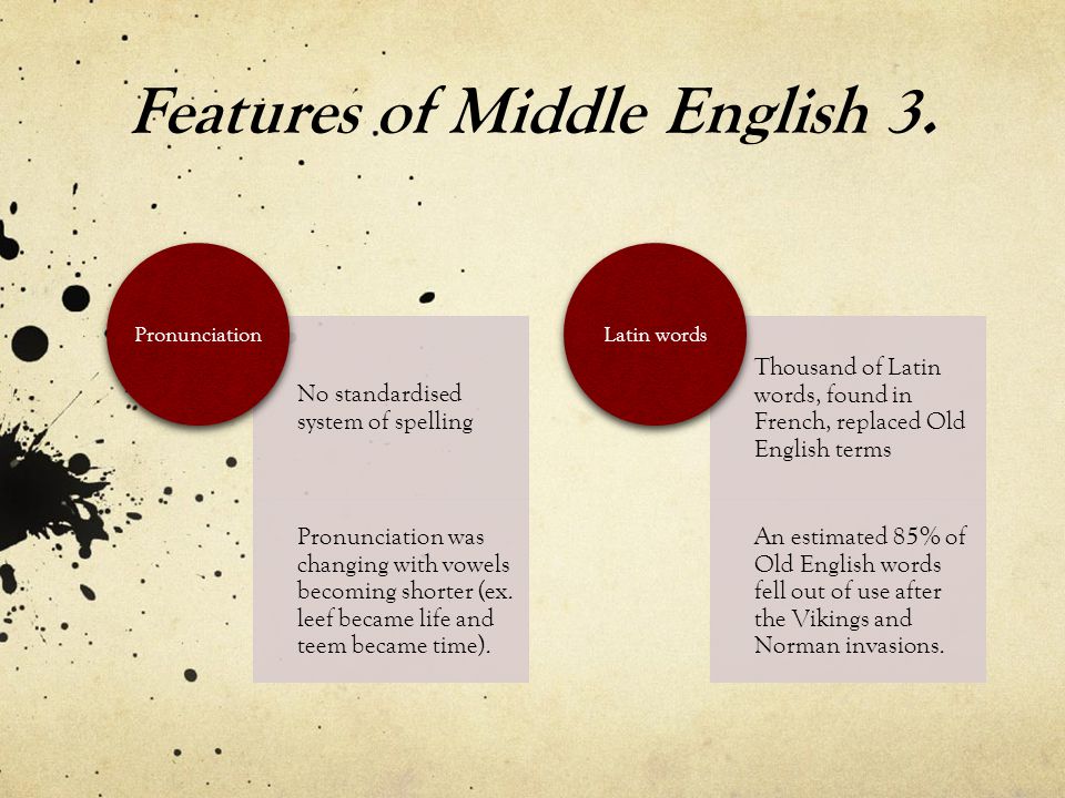 features of middle english