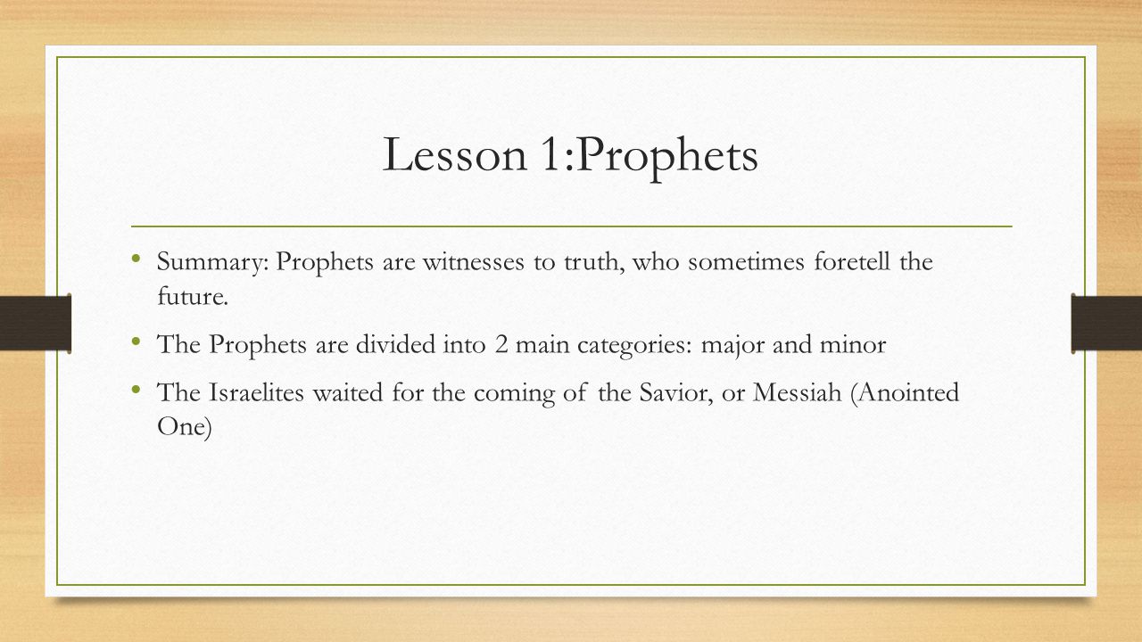 God S Special Spokesman The Prophets Ppt Video Online Download