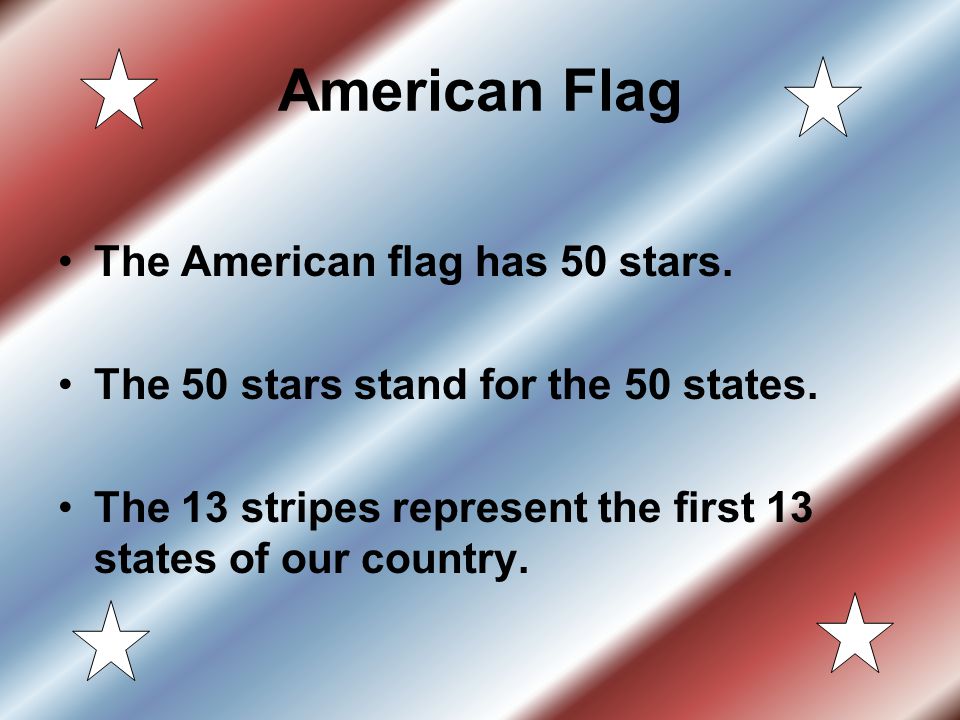 American Flag The American flag has 50 stars.