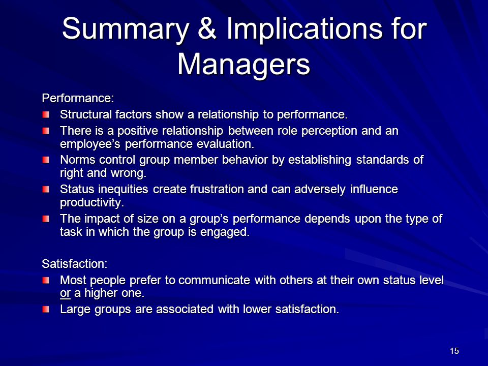 Summary & Implications for Managers