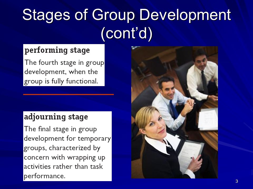 Stages of Group Development (cont’d)