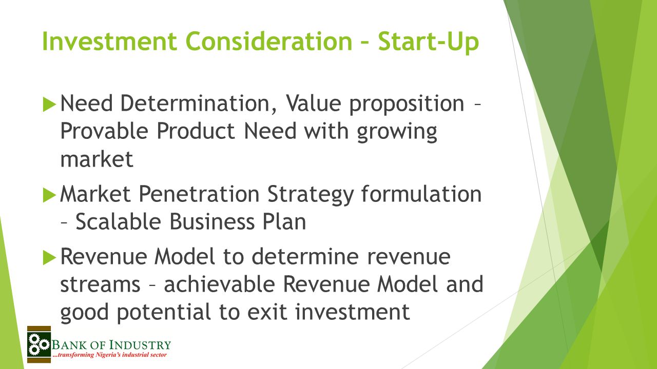 Investment Consideration – Start-Up