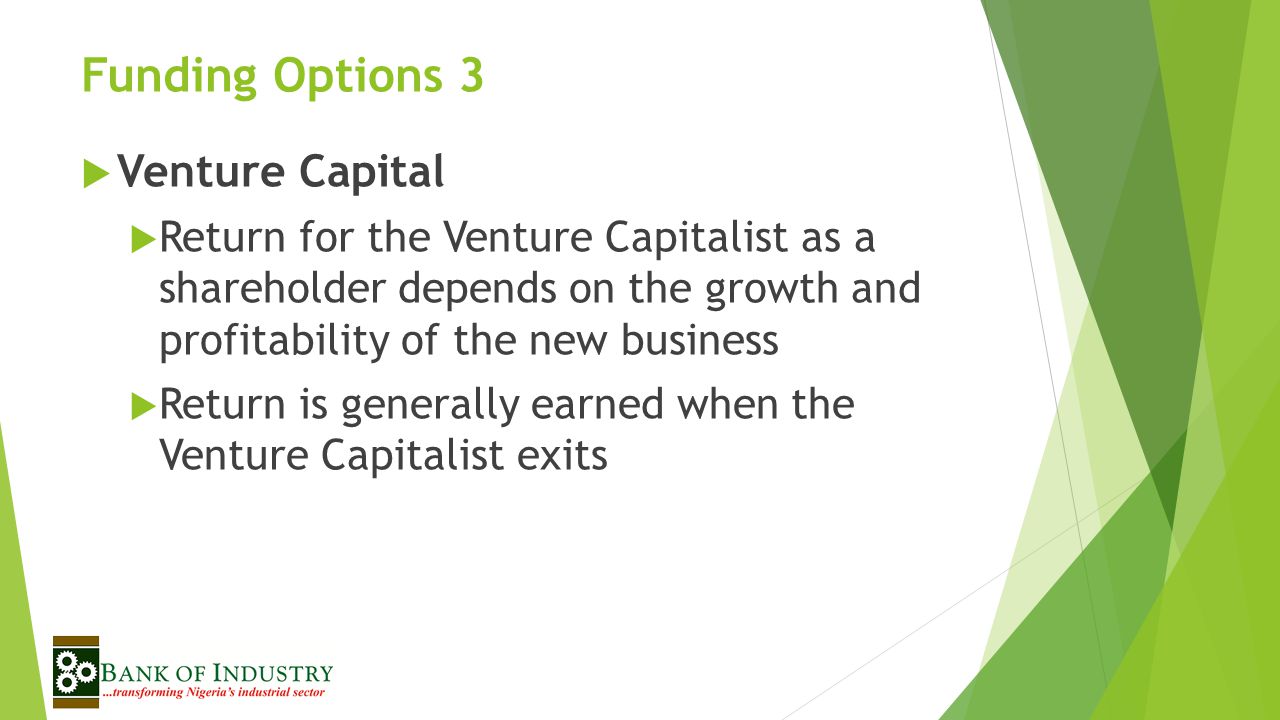 Funding Options 3 Venture Capital