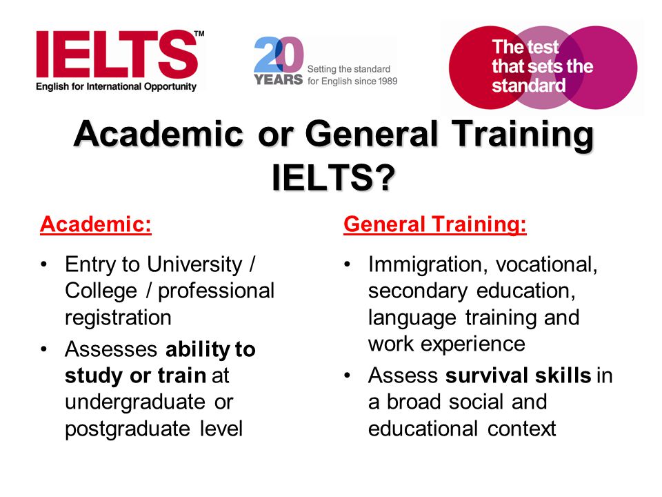 Academic or General Training IELTS