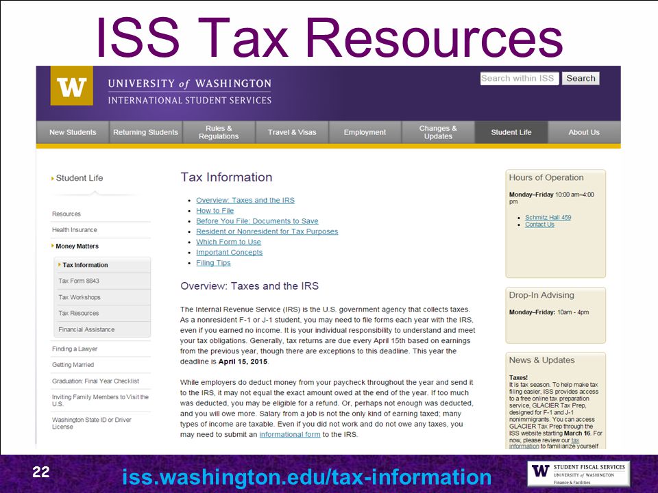 ISS Tax Resources iss.washington.edu/tax-information