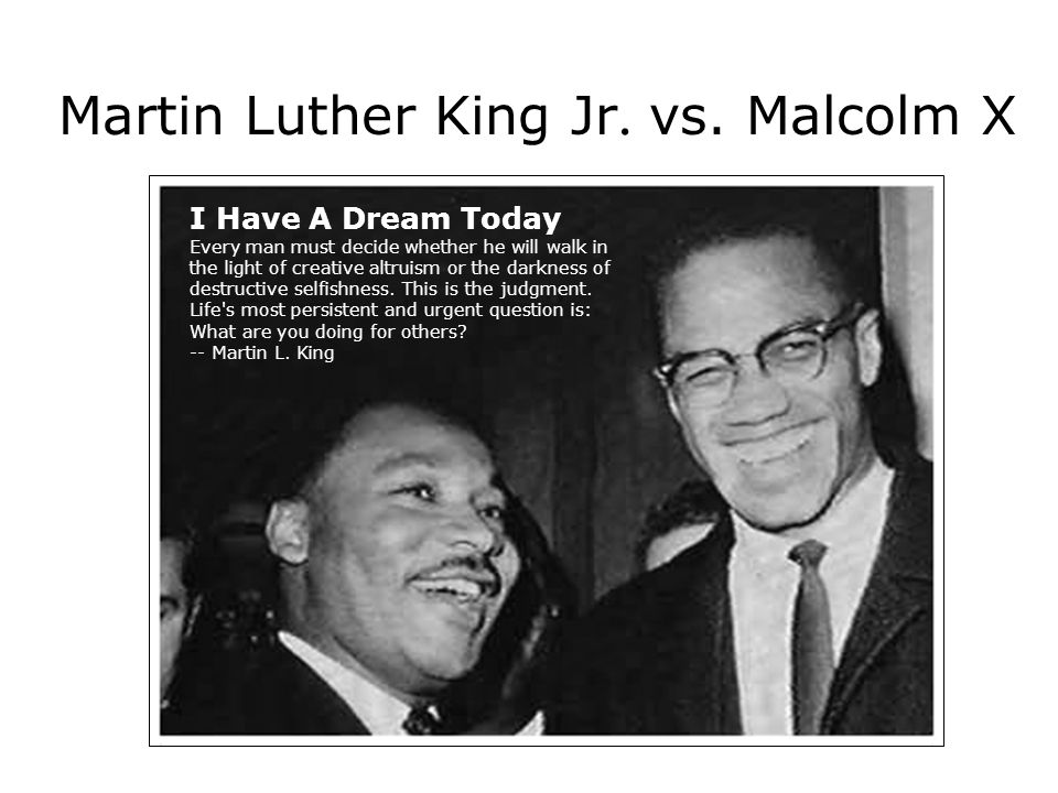 martin luther king jr vs malcolm x